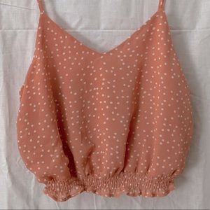 Cropped camisole peach with polka dots